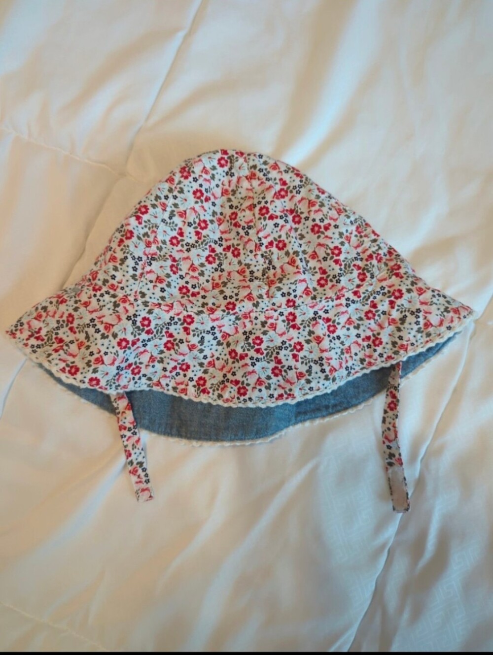Nordstrom Toddler Floral Sun Hat with Ties 9-24 Months